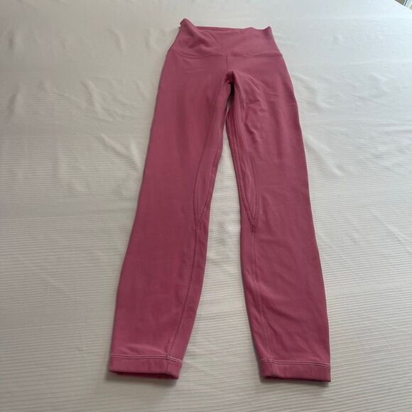 Lululemon Pink Align High Rise Cropped Crop Leggings Size 0 LW5CTCS - Picture 1 of 11